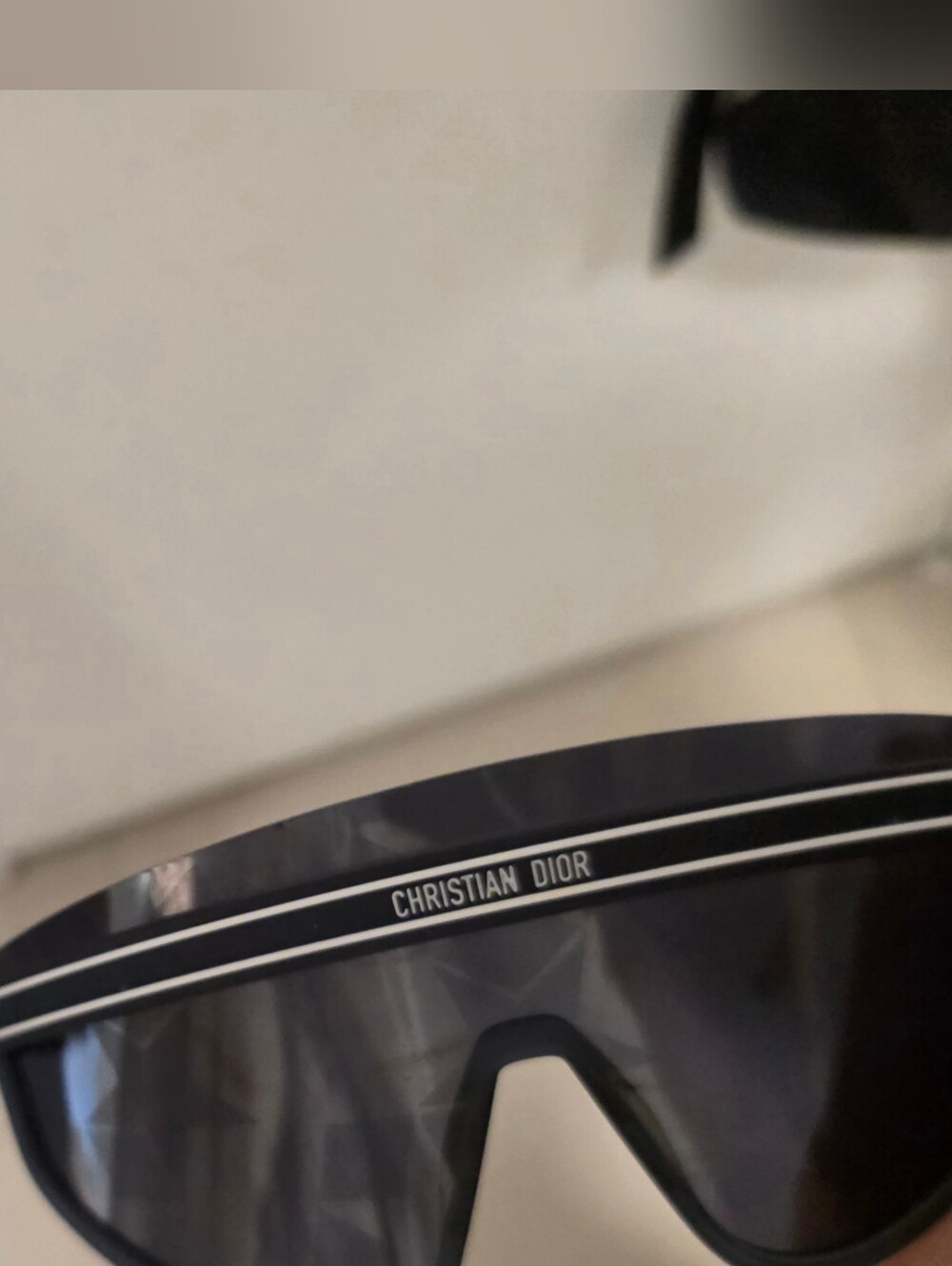 Dior Black Shield Sunglasses with White Trim - Picture 2 of 3